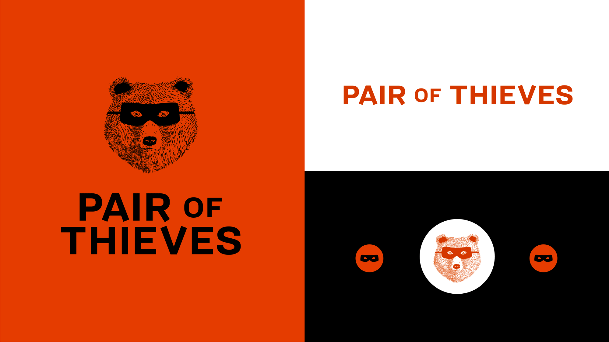 Pair of Thieves襪子內(nèi)衣公司品牌更新設(shè)計(jì)-面具熊logo設(shè)計(jì)