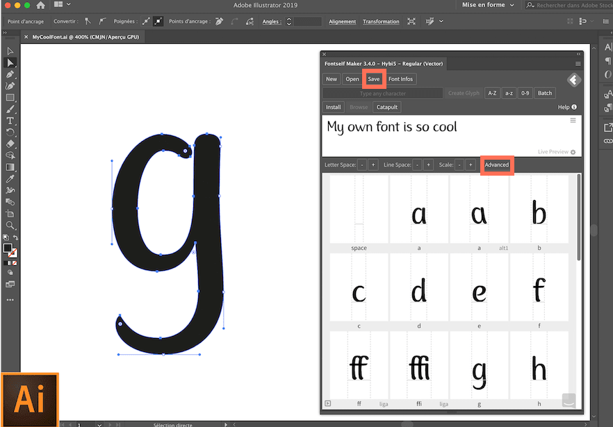 Fontself Maker 擴(kuò)展的屏幕截圖
