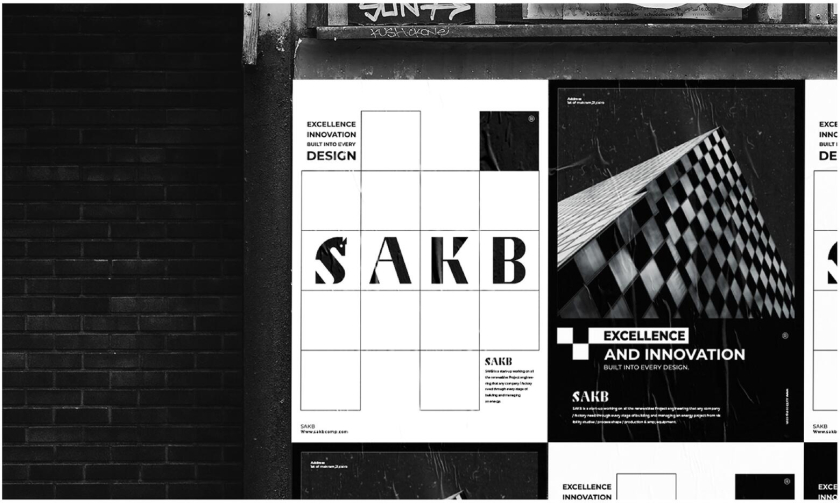 SAKB可再生能源建筑公司企業(yè)vi形象設計—S+國際象棋馬logo設計與棋盤輔助圖形設計