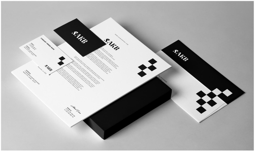 SAKB可再生能源建筑公司企業(yè)vi形象設計—S+國際象棋馬logo設計與棋盤輔助圖形設計
