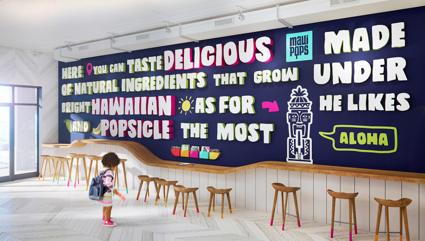 Maui Pops 冰淇淋店品牌logo設計店鋪室內設計,活潑的夏威夷風格 Maui Pops 冰淇淋店品牌logo設計店鋪室內設計,活潑的夏威夷風格