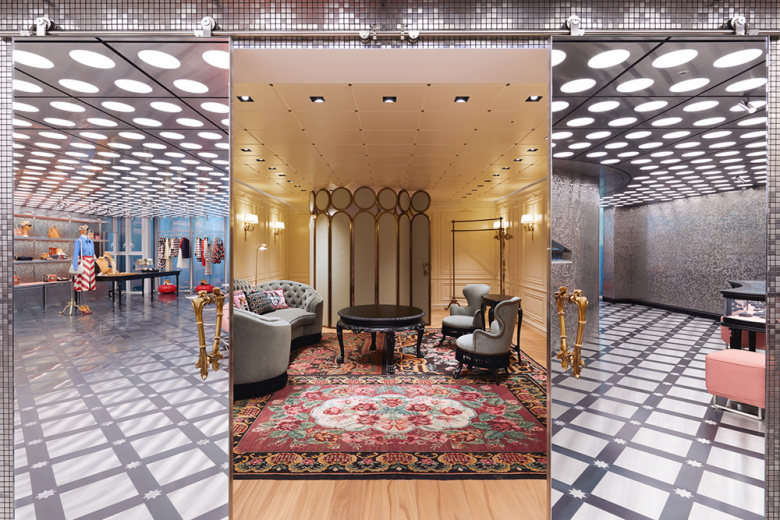 Gucci 韓國旗艦店店鋪空間設計，韓國傳統圖案與充滿活力的燈光組合