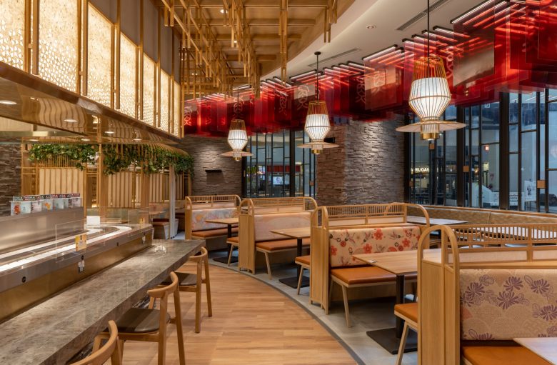 Sushi Tei 日式壽司餐廳餐飲店鋪室內空間設計“自然原木喜慶”風格