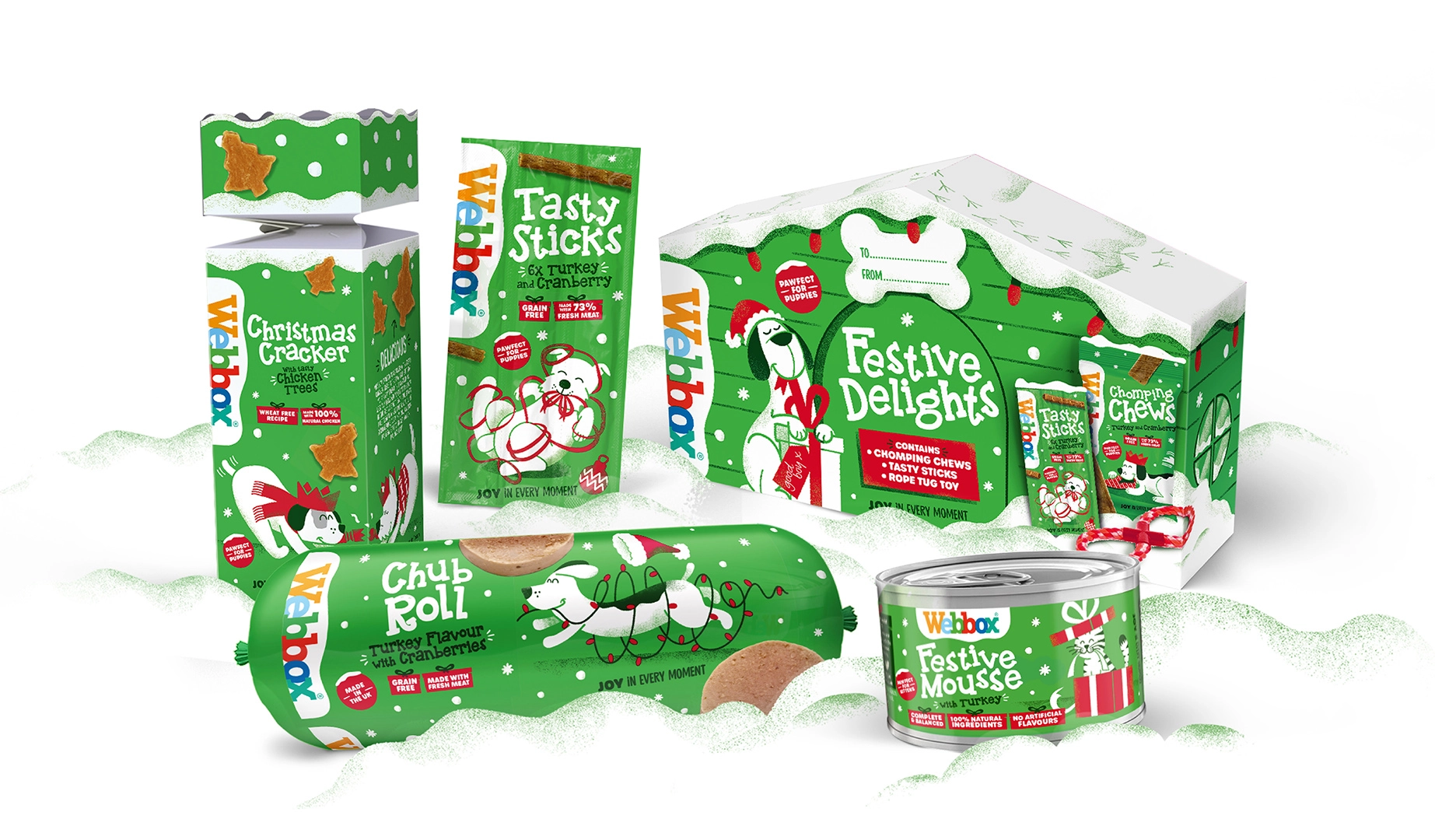 Webbox寵物食品用品貓糧狗糧圣誕節(jié)節(jié)日包裝設(shè)計(jì),調(diào)皮搗蛋寵物插圖 Webbox寵物食品用品貓糧狗糧圣誕節(jié)節(jié)日包裝設(shè)計(jì),調(diào)皮搗蛋寵物插圖
