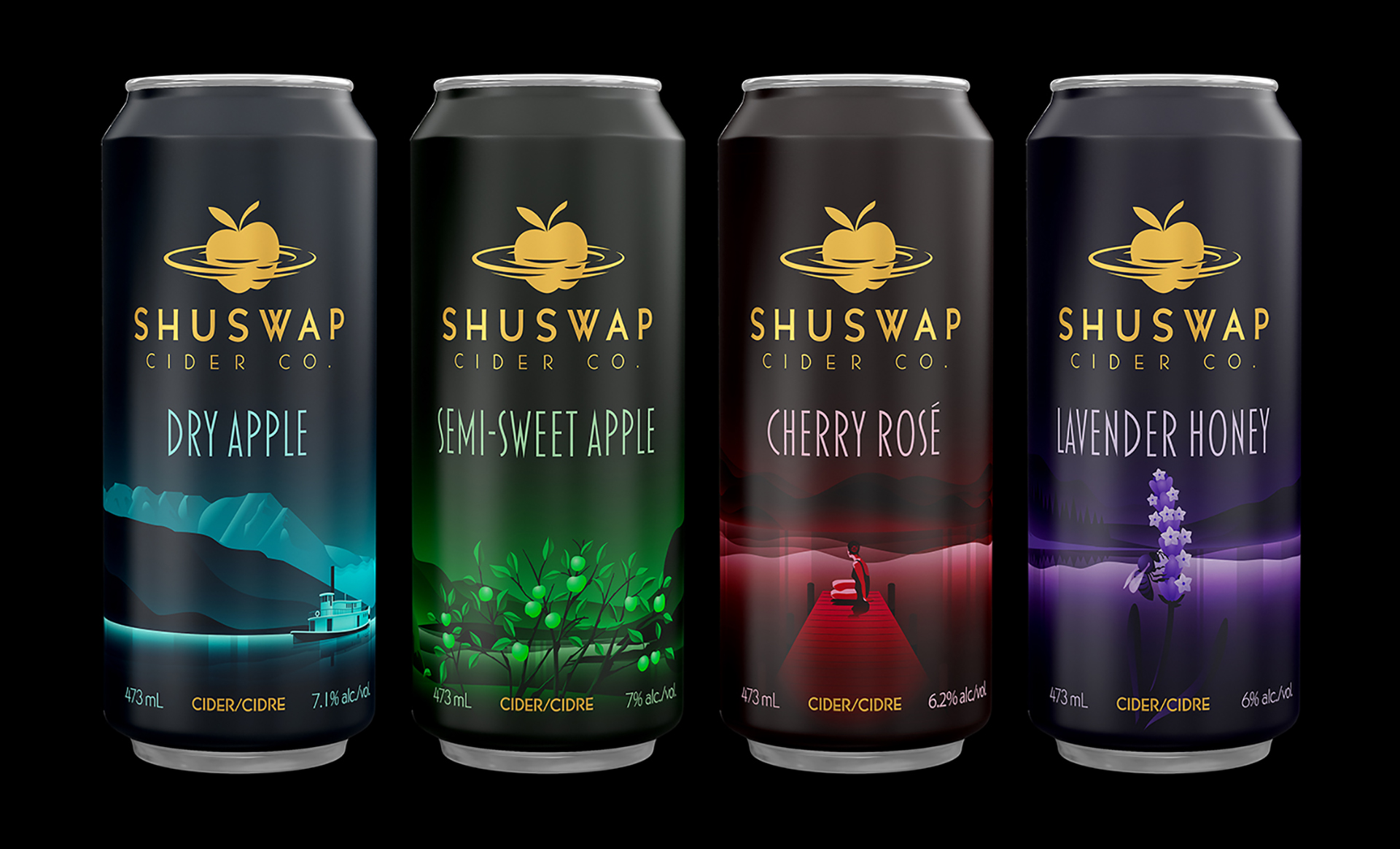 Shuswap 蘋果酒包裝設計“復古夢幻插畫”