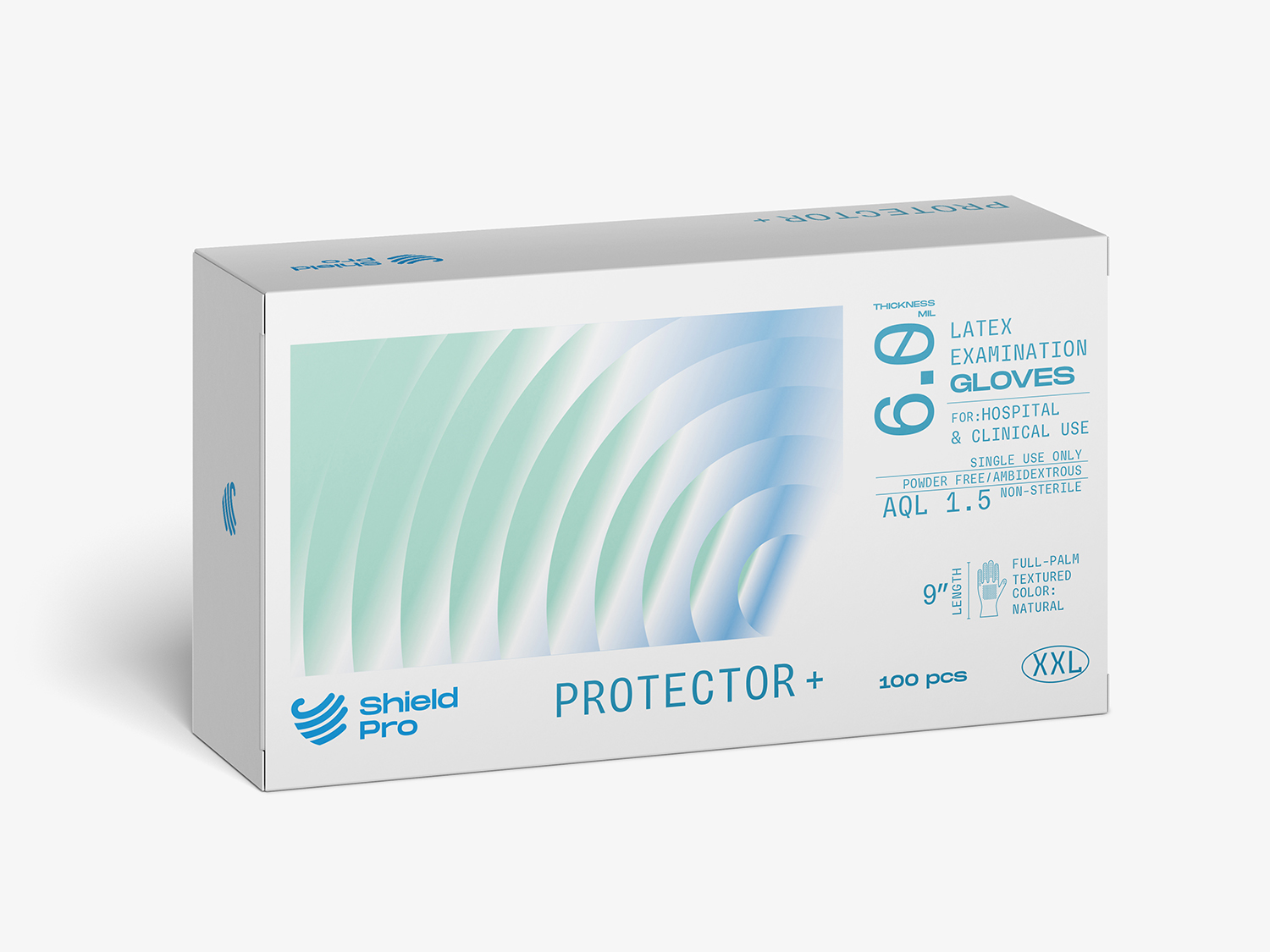 Shield Pro 一次性醫用手套包裝設計品牌logo設計 Shield Pro 一次性醫用手套包裝設計品牌logo設計