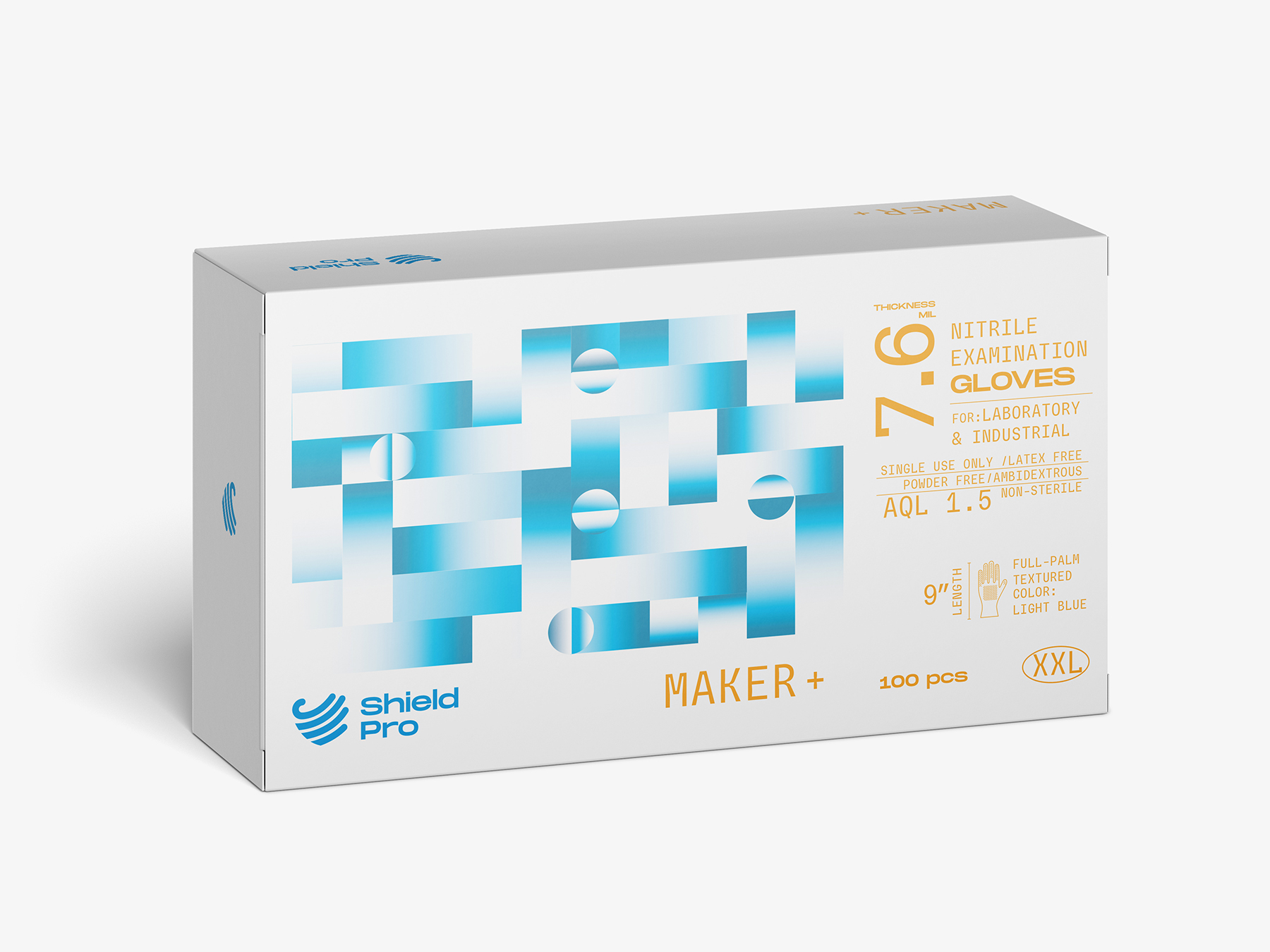 Shield Pro 一次性醫用手套包裝設計品牌logo設計 Shield Pro 一次性醫用手套包裝設計品牌logo設計