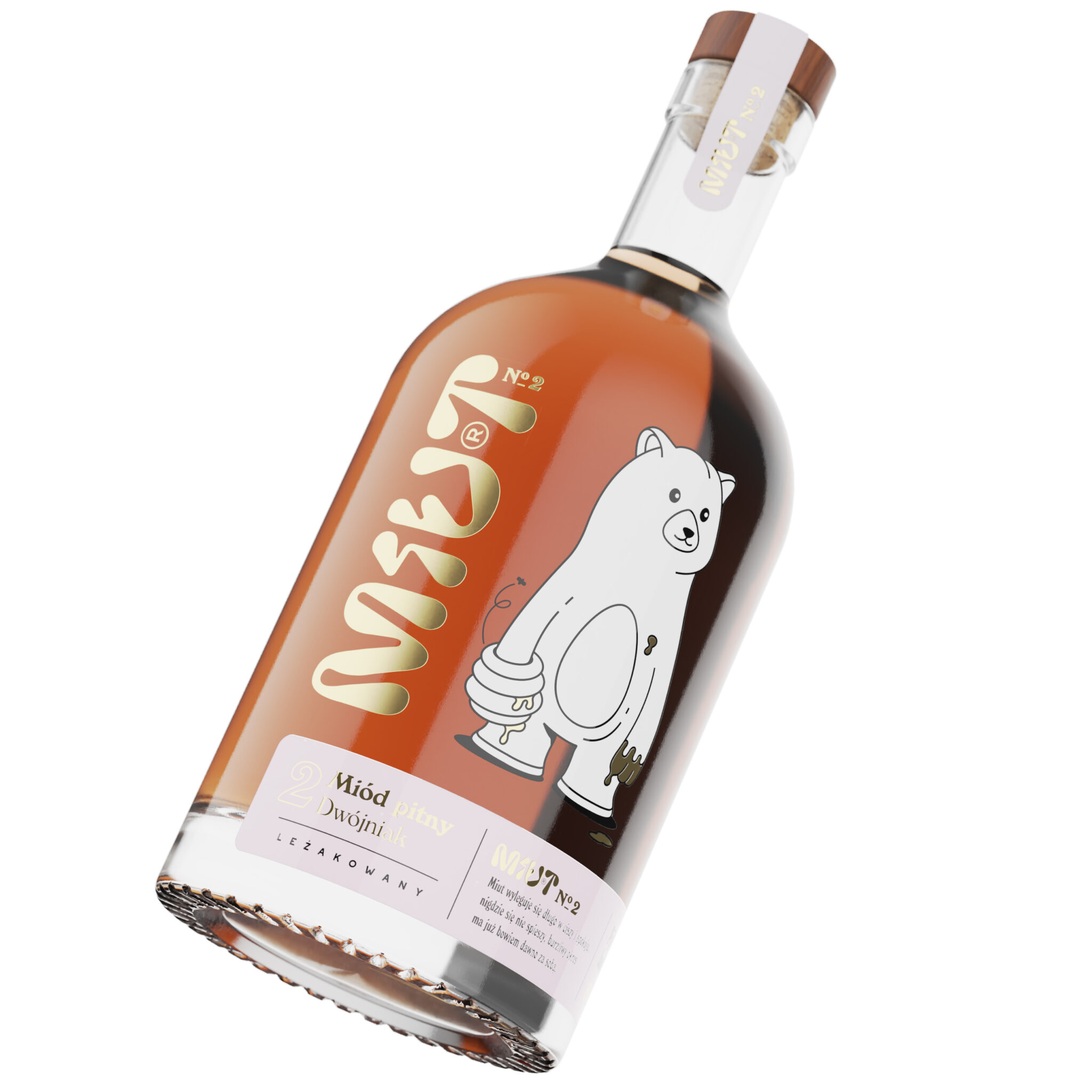 Miut 蜂蜜酒品牌包裝設計,一只拿著蜂巢的熊插畫 Miut 蜂蜜酒品牌包裝設計,一只拿著蜂巢的熊插畫