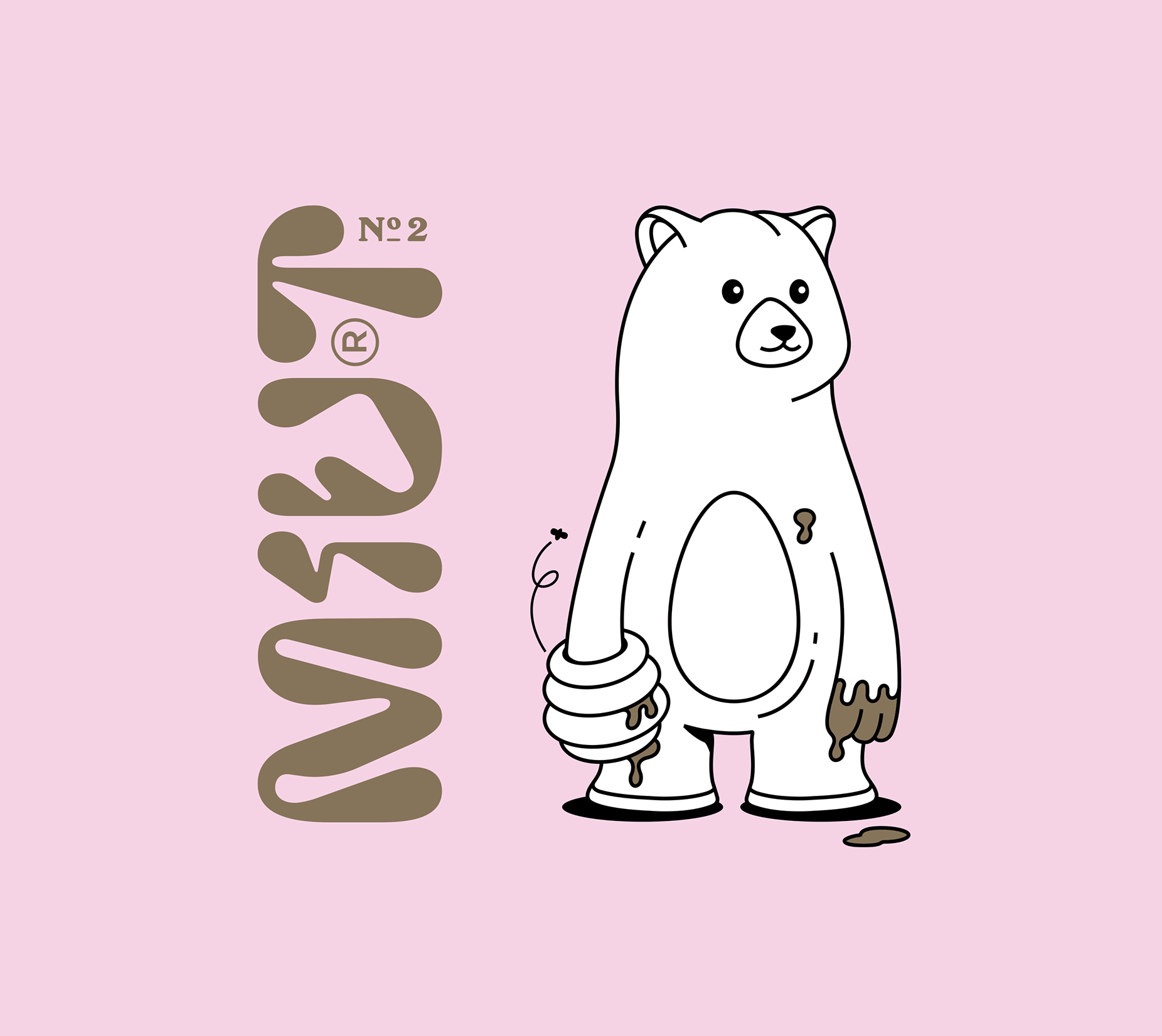 Miut 蜂蜜酒品牌包裝設計,一只拿著蜂巢的熊插畫 Miut 蜂蜜酒品牌包裝設計,一只拿著蜂巢的熊插畫