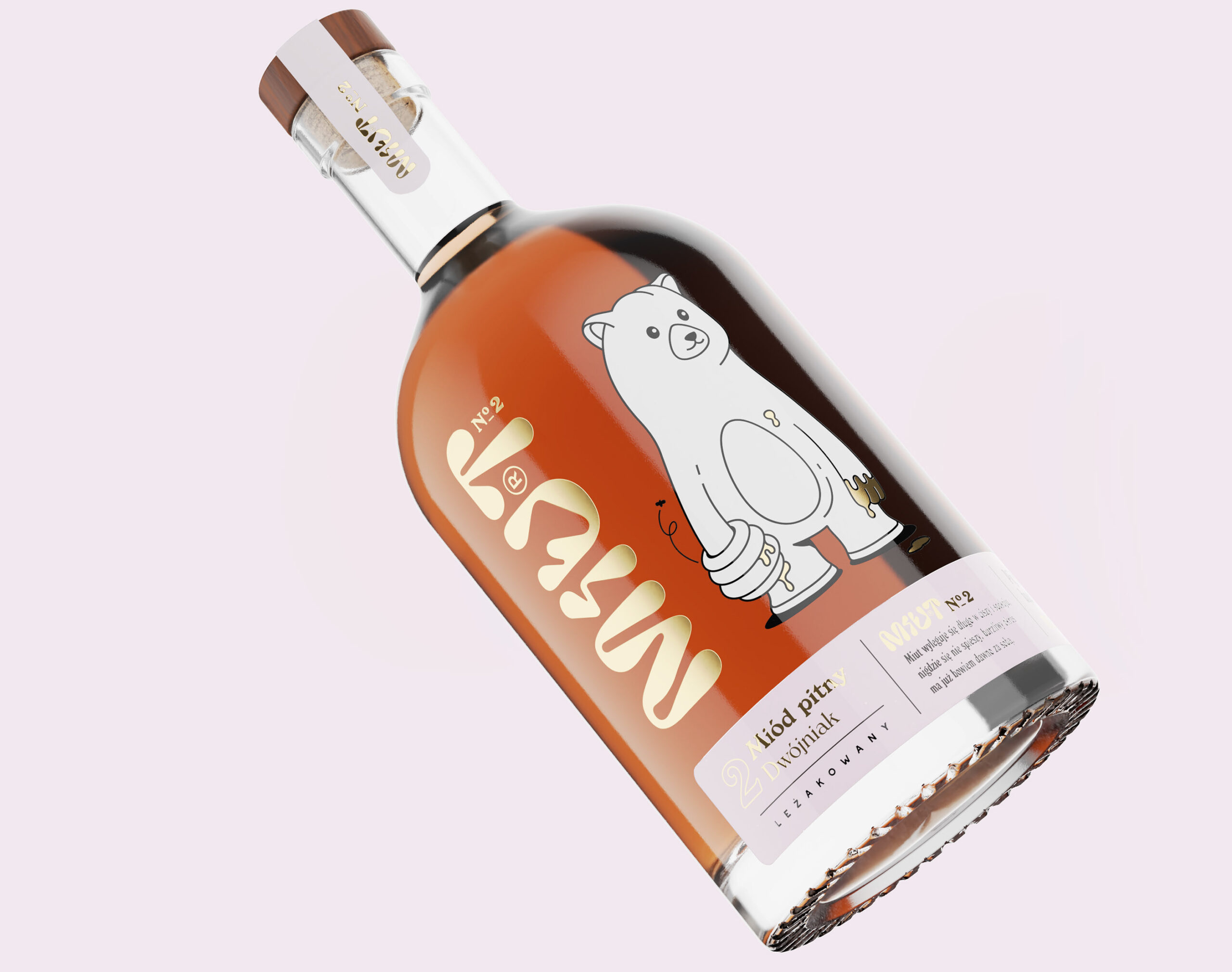 Miut 蜂蜜酒品牌包裝設計,一只拿著蜂巢的熊插畫 Miut 蜂蜜酒品牌包裝設計,一只拿著蜂巢的熊插畫