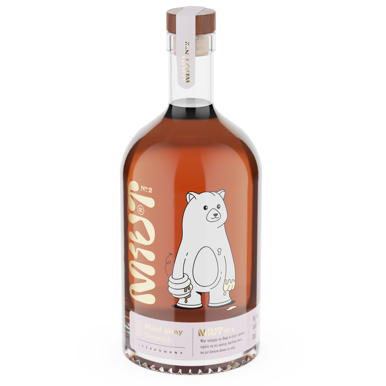 Miut 蜂蜜酒品牌包裝設計,一只拿著蜂巢的熊插畫 Miut 蜂蜜酒品牌包裝設計,一只拿著蜂巢的熊插畫