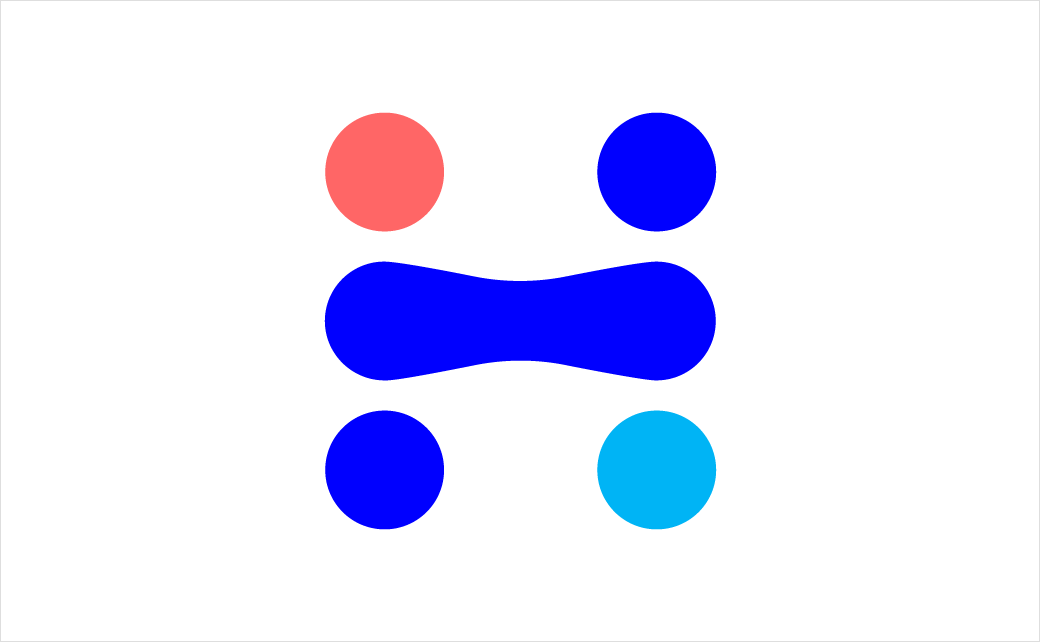 Included Health在線虛擬醫療科技公司logo設計，基因元素+四個小圓點組成H字母
