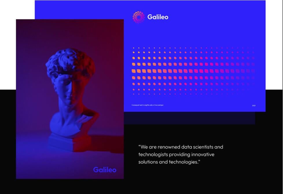 Galileo 人工智能初創公司logo設計vi設計，酷炫科技風格