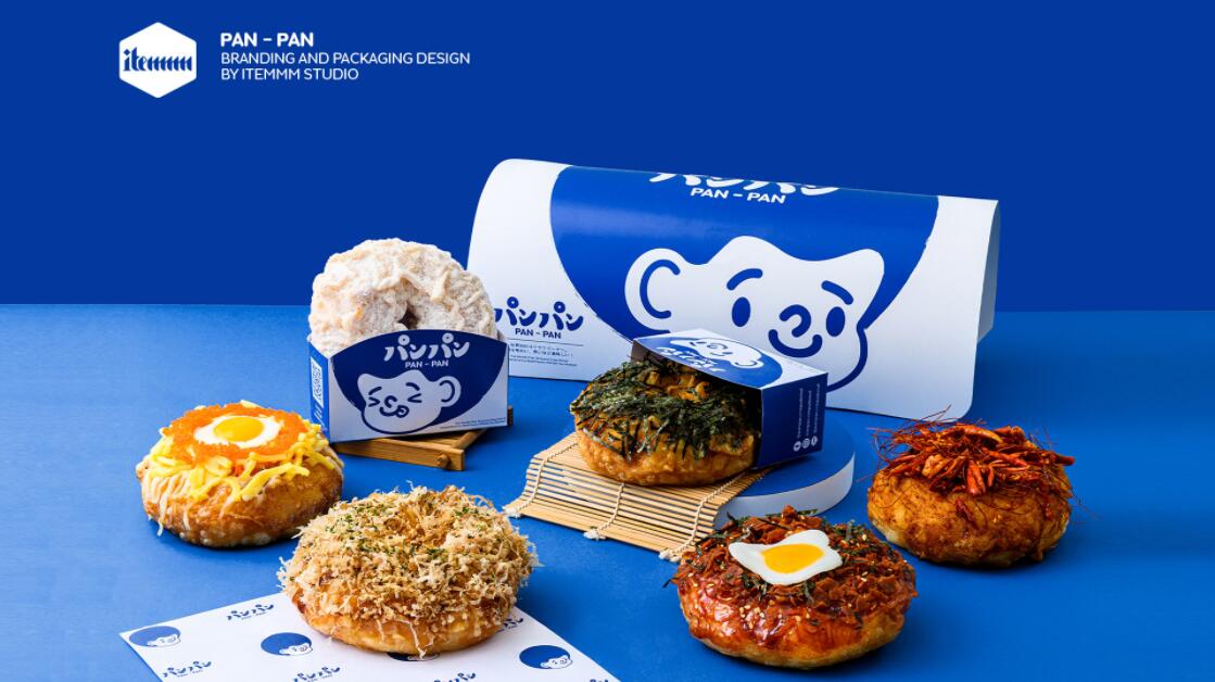 PANPAN油炸甜甜圈休閑食品品牌logo包裝設計“小男孩”吉祥物設計