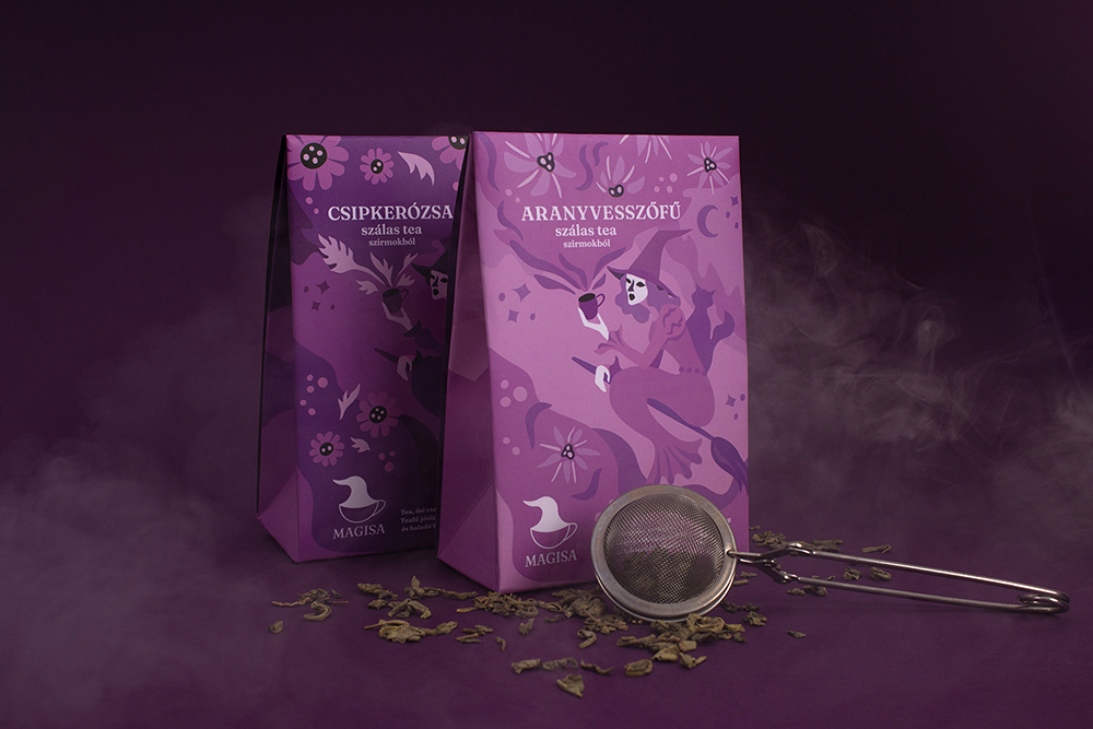 Magisa年輕女士涼茶包裝設計“算命的女巫”插畫