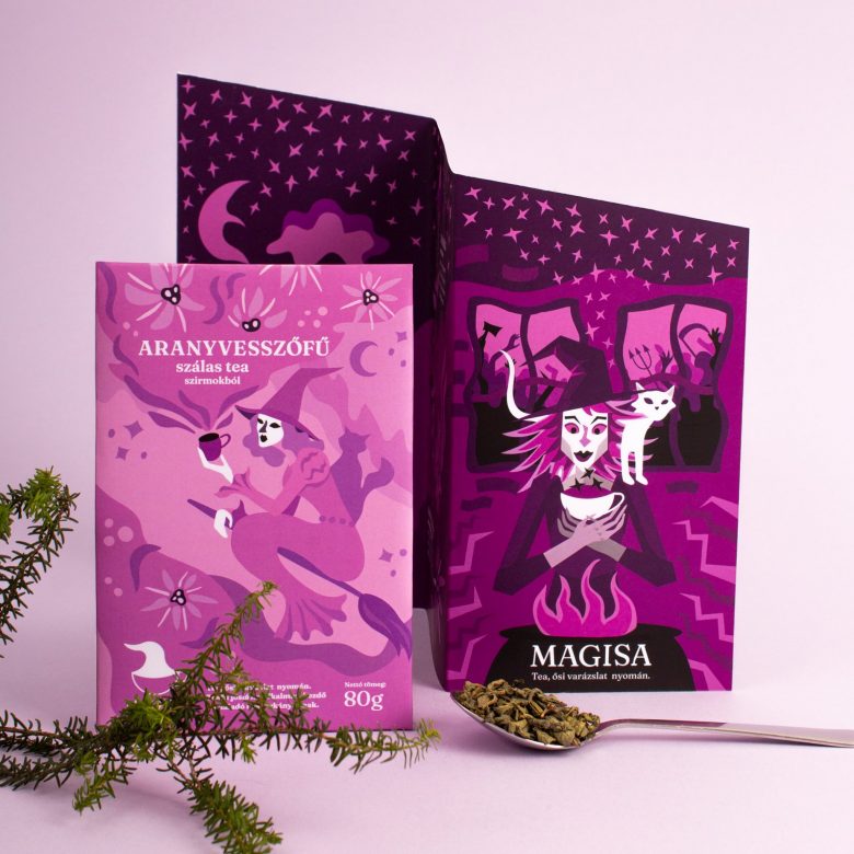 Magisa年輕女士涼茶包裝設計“算命的女巫”插畫