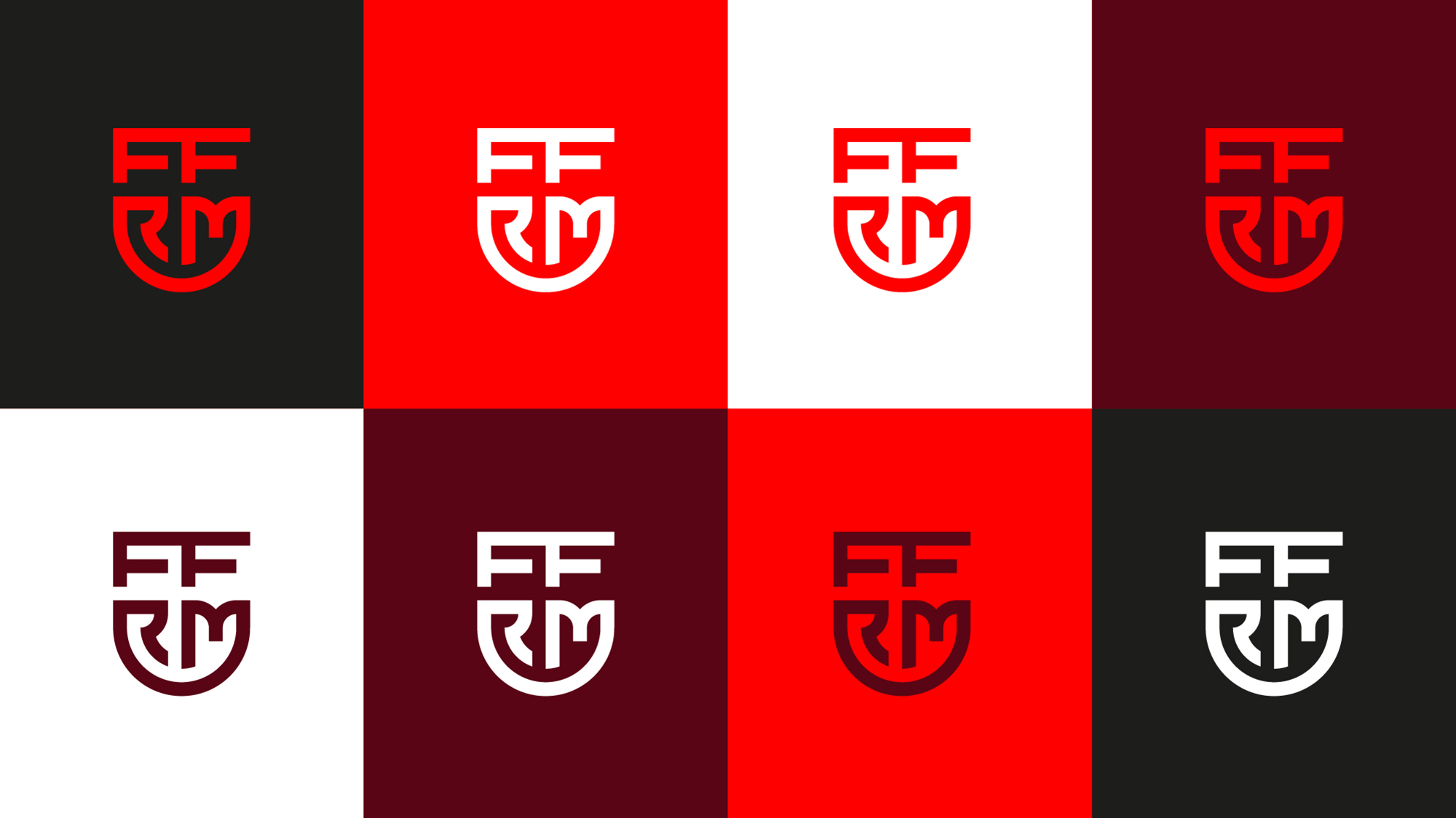 FFRM穆?tīng)栁鱽喌貐^(qū)足球聯(lián)合會(huì)俱樂(lè)部字母盾牌logo設(shè)計(jì)vi設(shè)計(jì)