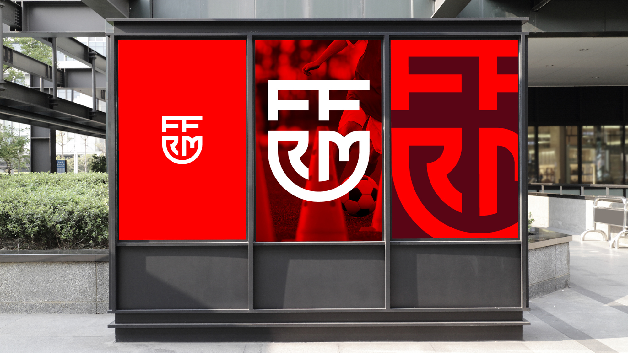 FFRM穆?tīng)栁鱽喌貐^(qū)足球聯(lián)合會(huì)俱樂(lè)部字母盾牌logo設(shè)計(jì)vi設(shè)計(jì)