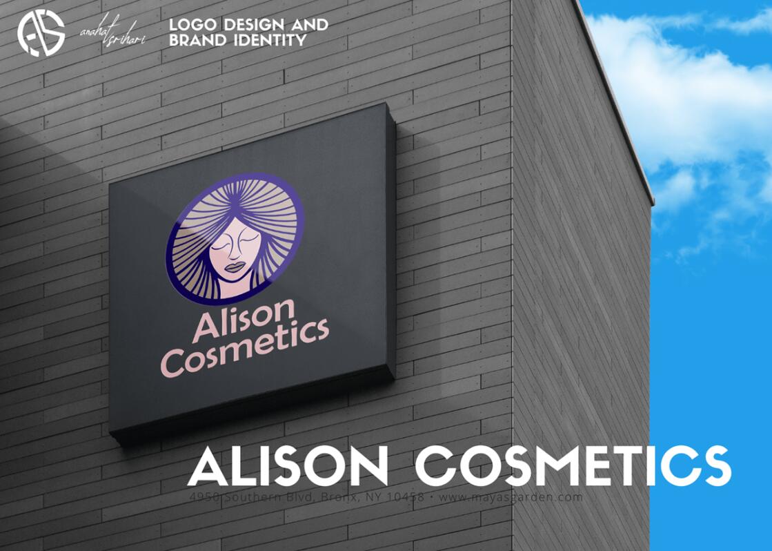 Alison艾 莉森化妝品品牌logo設計“女性頭像”圖案