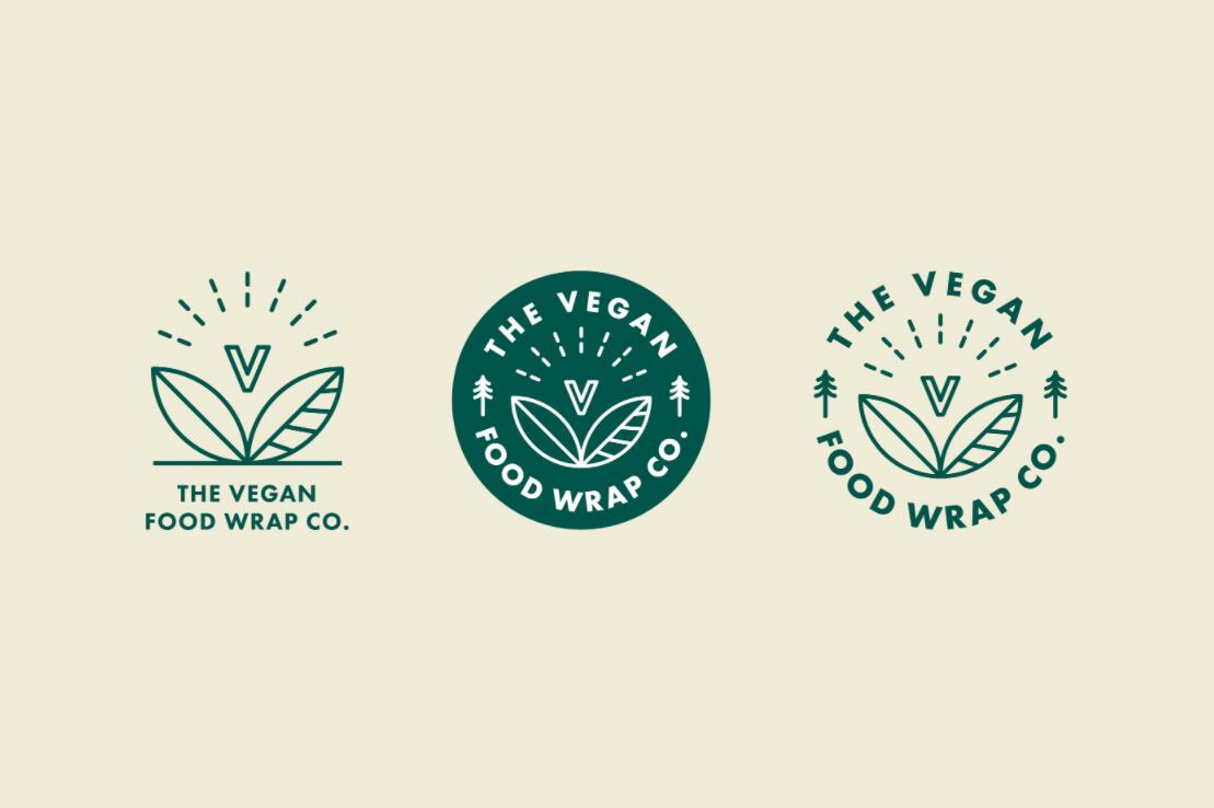 The Vegan 天然植物素食品牌logo設計“有機徽章”圖案