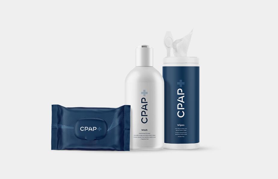 CPAP+睡眠呼吸暫停通氣治療醫(yī)療設(shè)備品牌logo設(shè)計(jì)視覺形象vi設(shè)計(jì)“圓點(diǎn)氣流”圖案