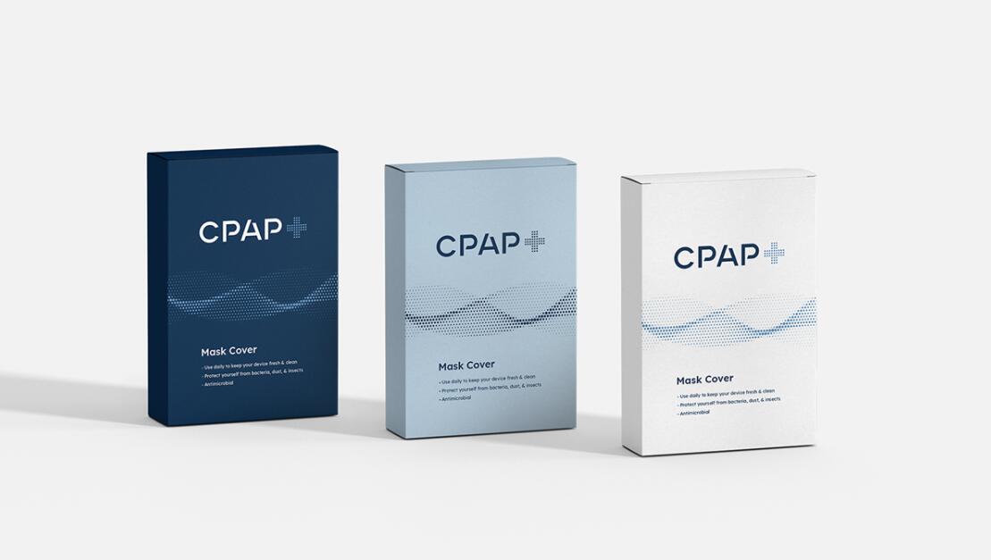 CPAP+睡眠呼吸暫停通氣治療醫(yī)療設(shè)備品牌logo設(shè)計(jì)視覺形象vi設(shè)計(jì)“圓點(diǎn)氣流”圖案
