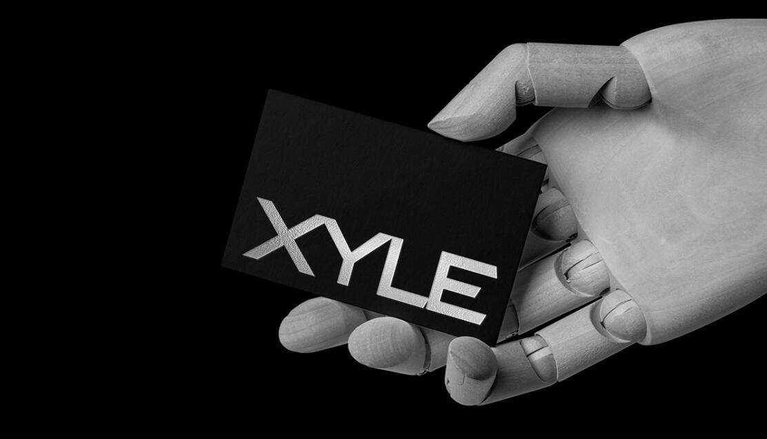 Xyle建筑設(shè)計公司logo設(shè)計品牌形象vis設(shè)計，x磚塊logo與超酷黑白漸變vi風