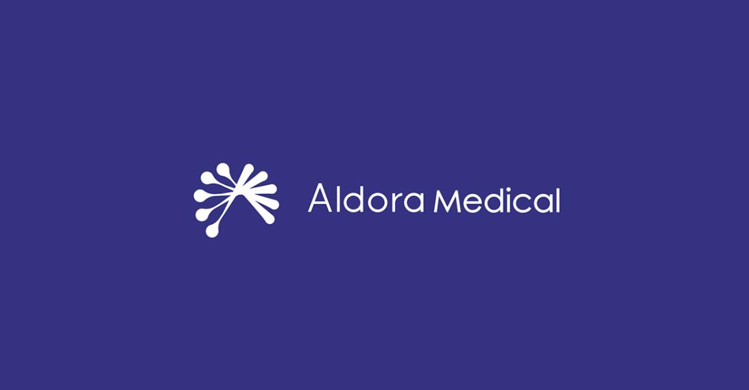 Aldora 醫療用品公司logo設計vi設計，基因重疊+字母A