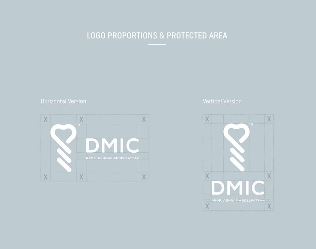 DMIC 亞科診所品牌logo-vi設計，明亮輕藍紫色搭配略灰色
