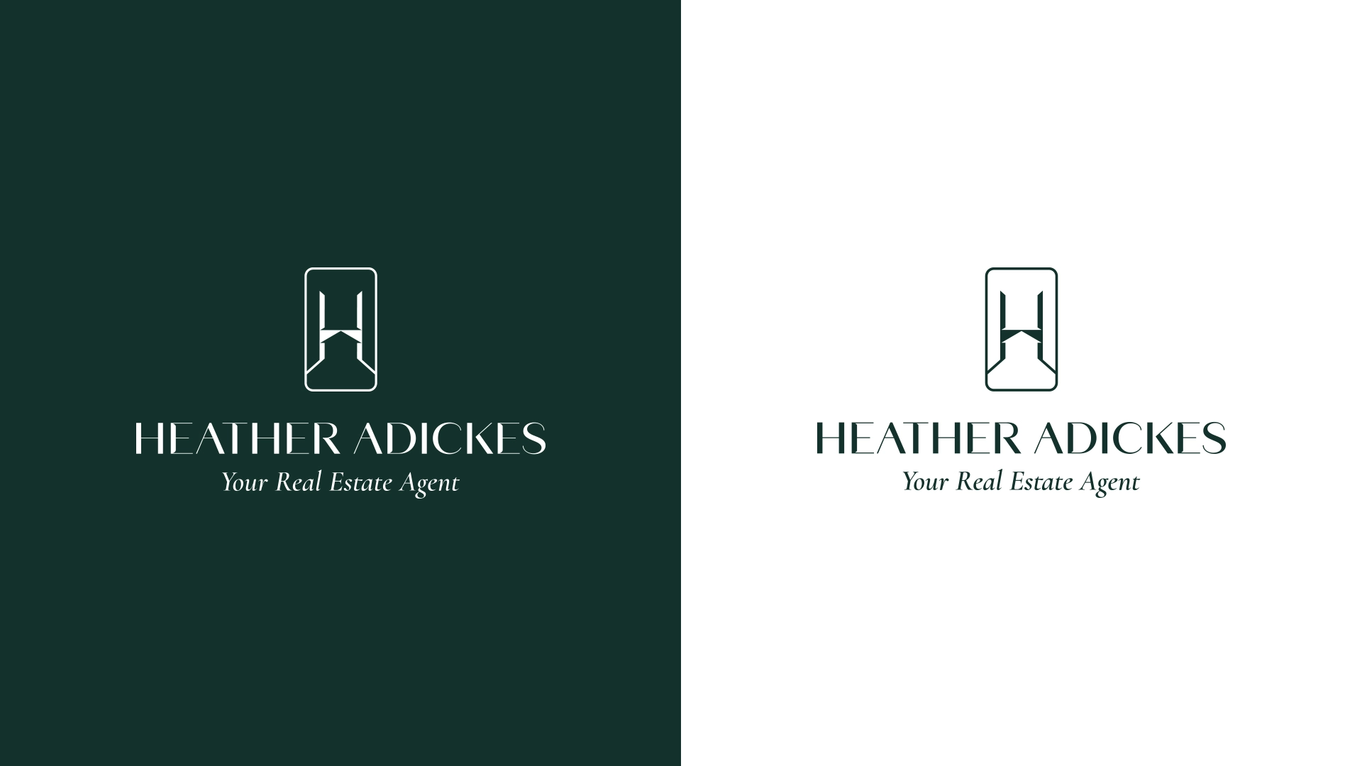 Heather Adickes房地產(chǎn)中介經(jīng)紀人品牌logo設計形象設計，字母H+橋梁+房子