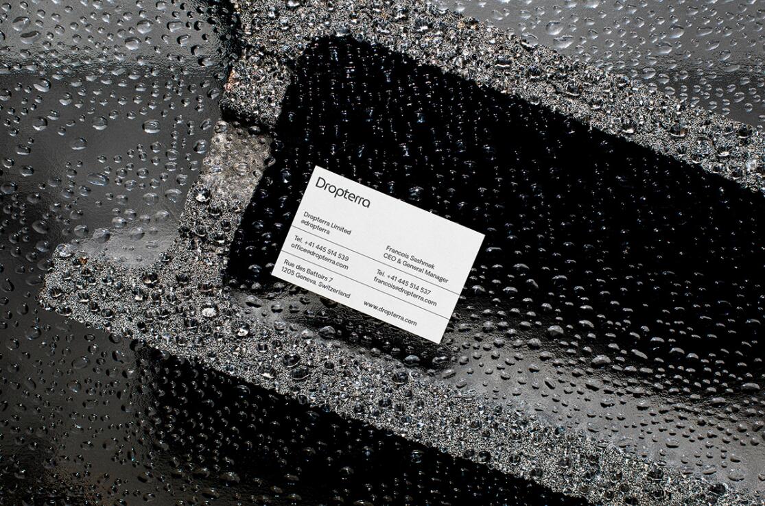 Dropterra 淡水清潔凈化公司logo設計“線條水滴”元素