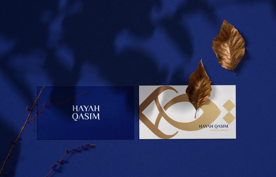 Hayah Qasim 微整形美容保健機構logo設計vi設計，優雅藝術尊貴風格