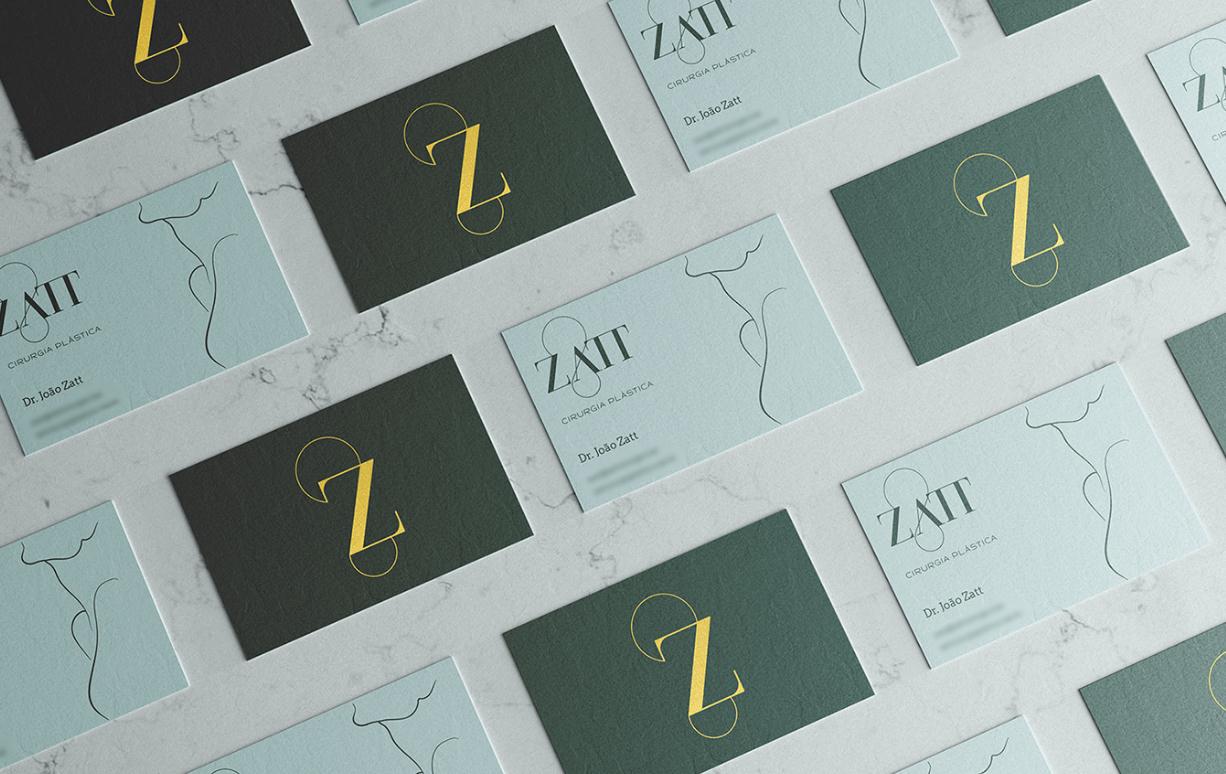 Zatt 美容整形外科診所logo設(shè)計(jì)vi設(shè)計(jì)，綠金配色清新精致風(fēng)格