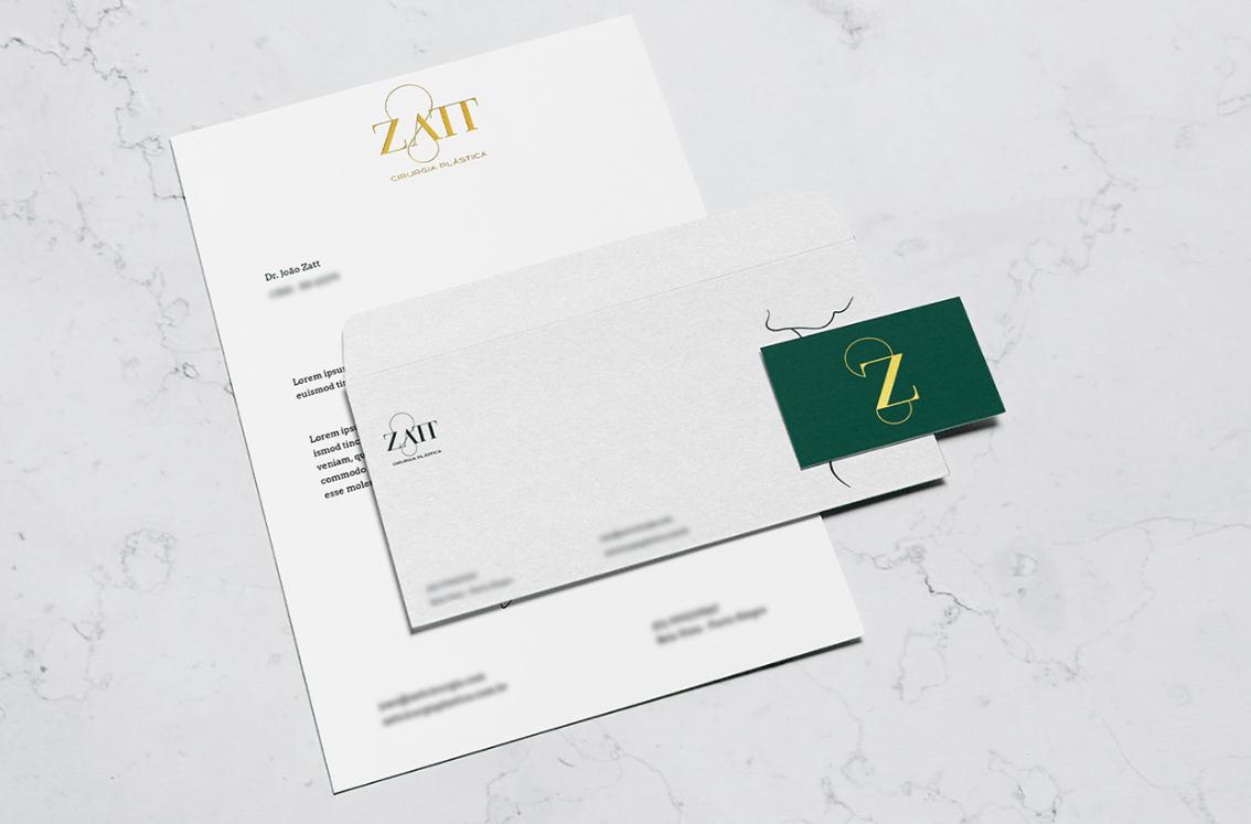 Zatt 美容整形外科診所logo設(shè)計(jì)vi設(shè)計(jì)，綠金配色清新精致風(fēng)格