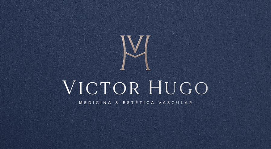 ViH血管醫學私人診所品牌識別logo設計，皇家深藍色和玫瑰色膚色