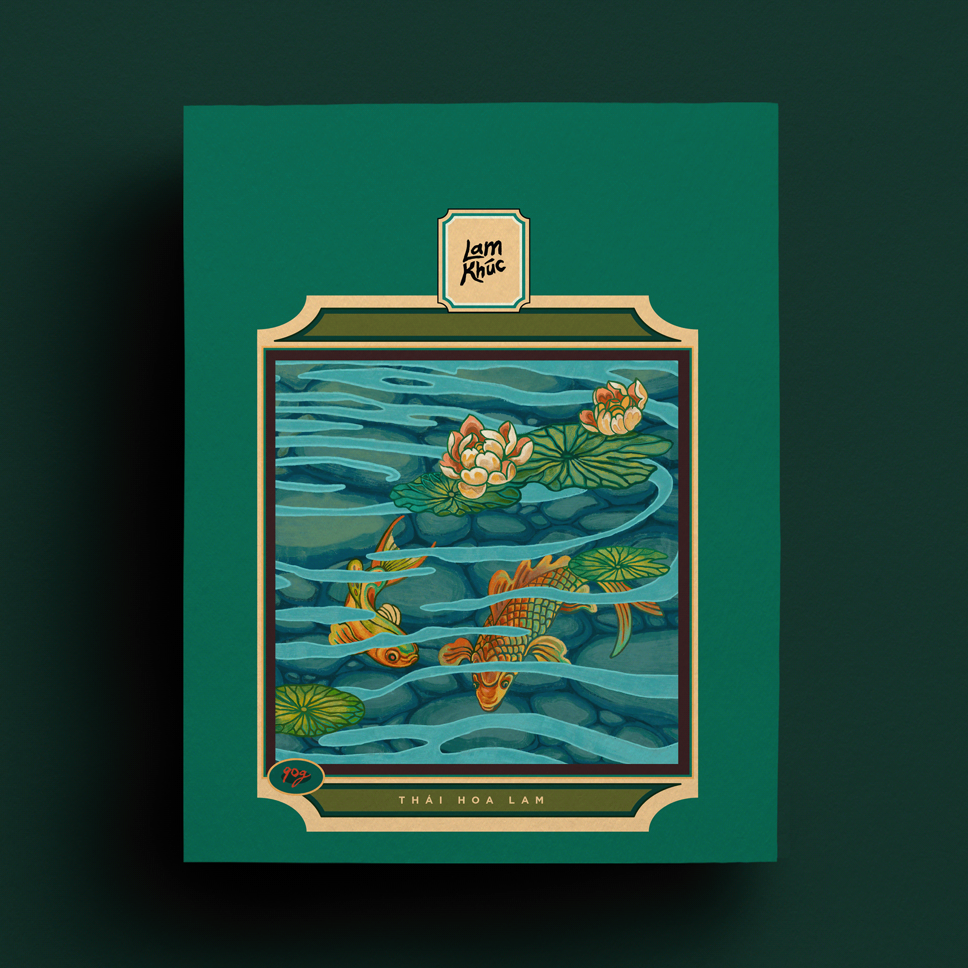 嵐曲越南茶葉包裝設計，借鑒中國古韻景物繪畫精髓