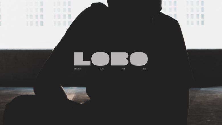 LOBO 男性有機(jī)護(hù)膚化妝品品牌logo設(shè)計(jì)包裝設(shè)計(jì)，黑灰粗體字風(fēng)格