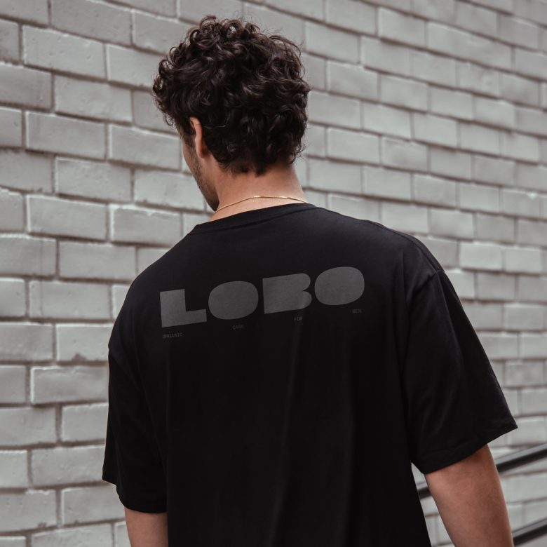 LOBO 男性有機(jī)護(hù)膚化妝品品牌logo設(shè)計(jì)包裝設(shè)計(jì)，黑灰粗體字風(fēng)格