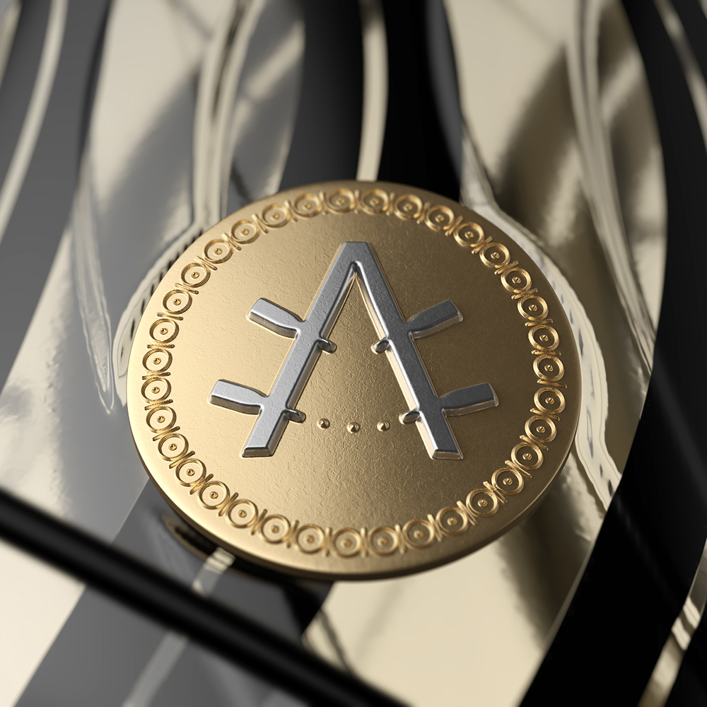 Azur 起泡酒包裝設計瓶型設計，黑金螺旋線條