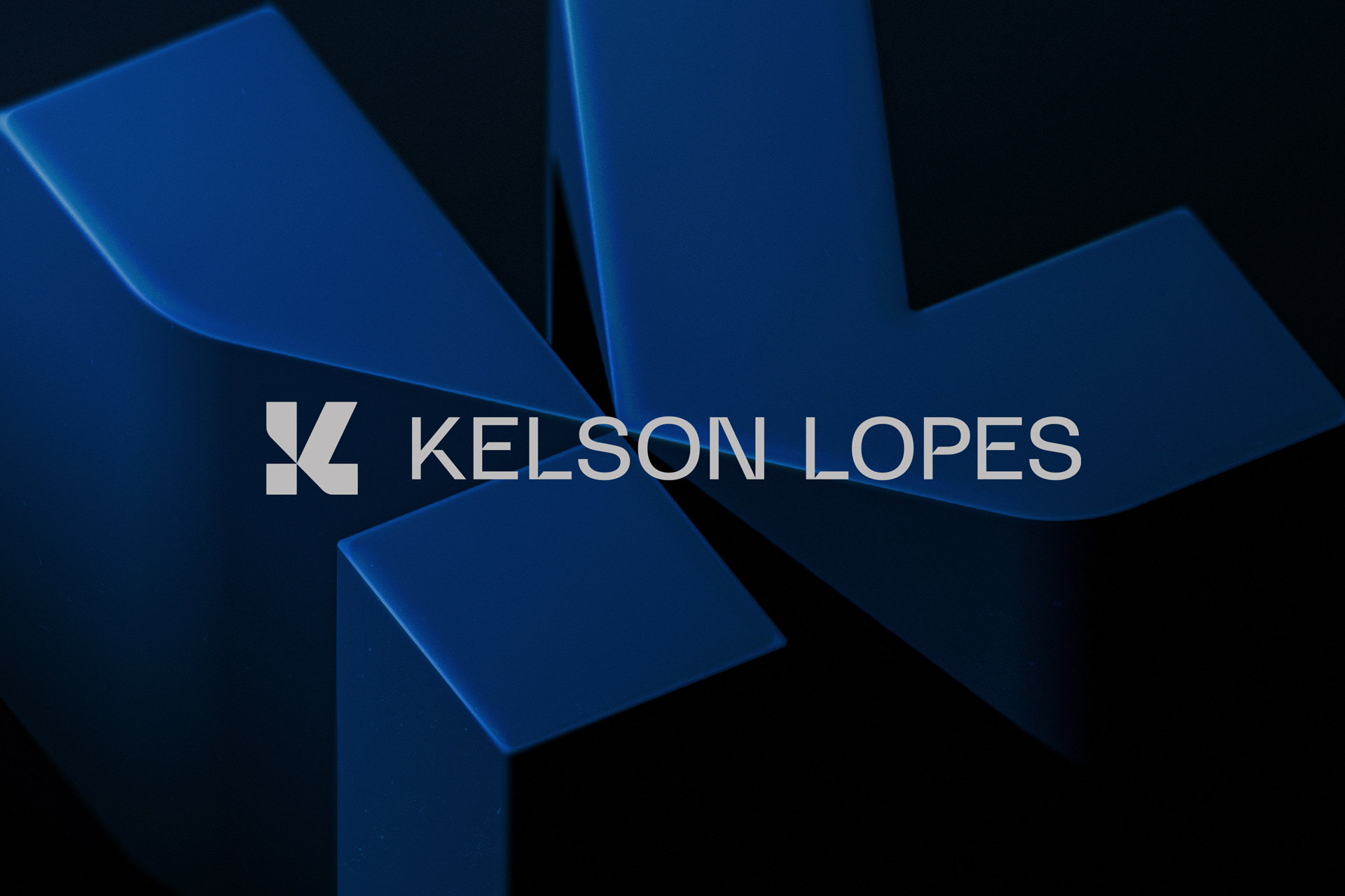 Kelson Lopes律師事務所品牌logo設計vi設計，正方形字母kL結合logo與海軍藍灰配色