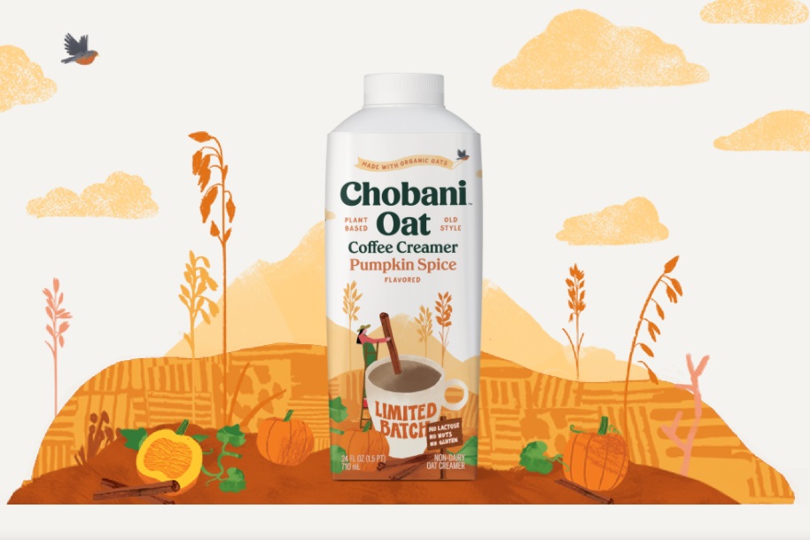 chobani.oat 燕麥牛奶乳制品包裝設(shè)計(jì)，清新燕麥插畫(huà)
