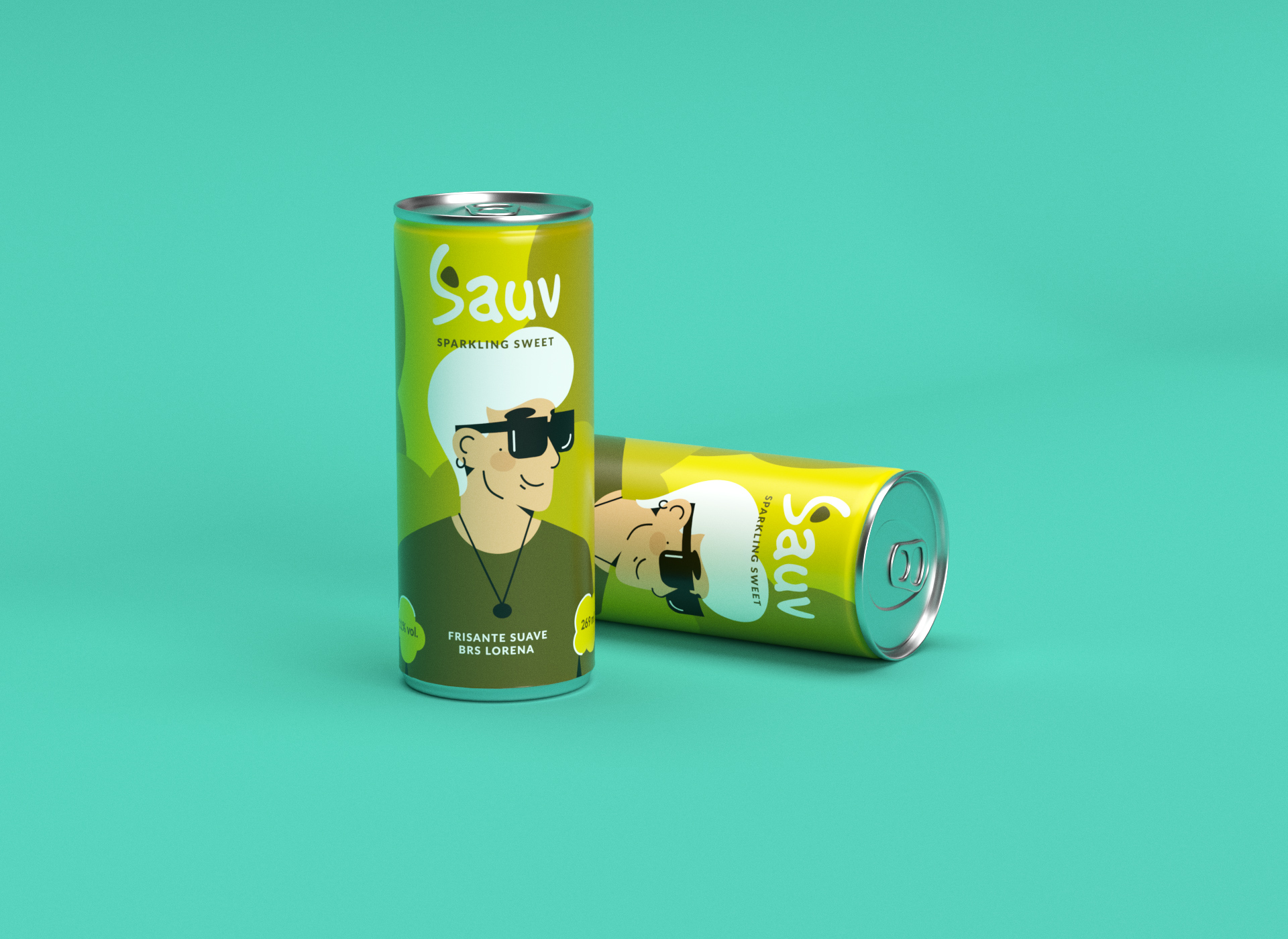 Sauv罐裝葡萄酒標(biāo)簽包裝設(shè)計和時尚人物插圖，開發(fā)年輕人更廣泛日常使用場景