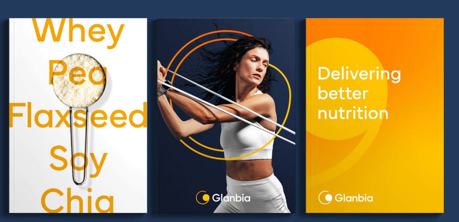 Glanbia 保健營養補充劑品牌設計logo&vi設計，簡潔活力運動風格