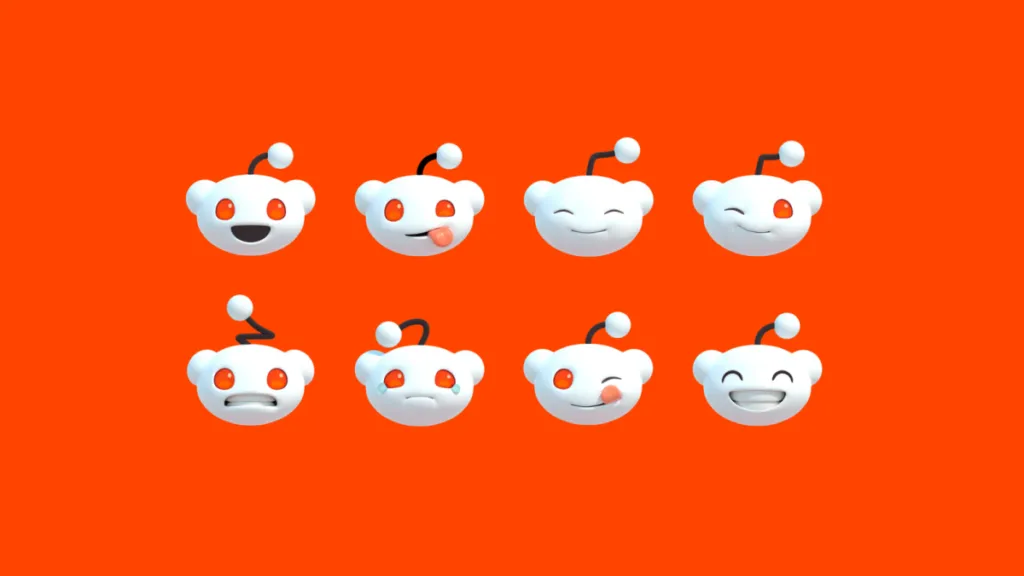 Reddit 社交新聞?wù)军c互聯(lián)網(wǎng)品牌吉祥物設(shè)計標志設(shè)計，白色橙色機器人玩偶風(fēng)格