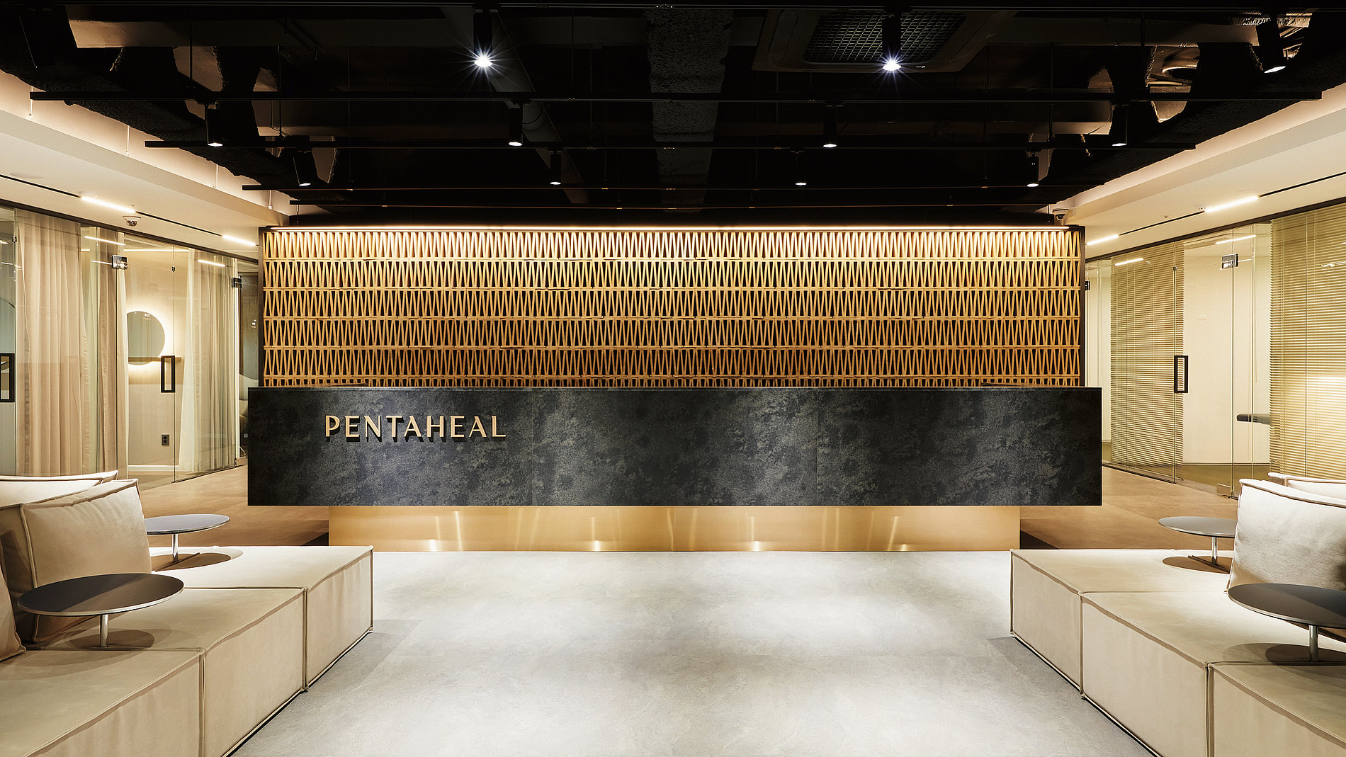 PENTAHEAL 私人醫療診所logo設計vi設計，字母P、T和H組成醫學十字符號