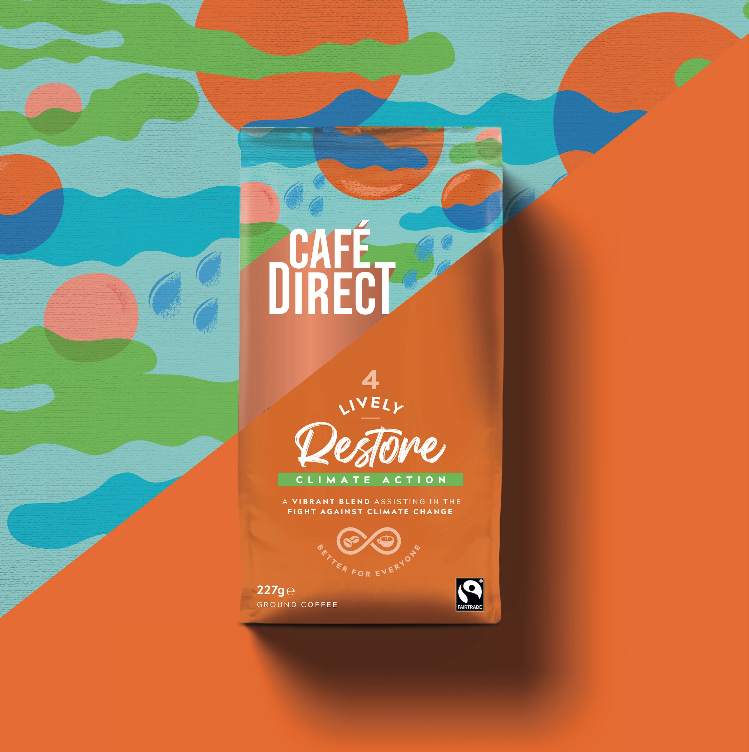 Cafédirect 袋裝咖啡包裝設計“斜版時尚年輕”風格 Cafédirect 袋裝咖啡包裝設計“斜版時尚年輕”風格
