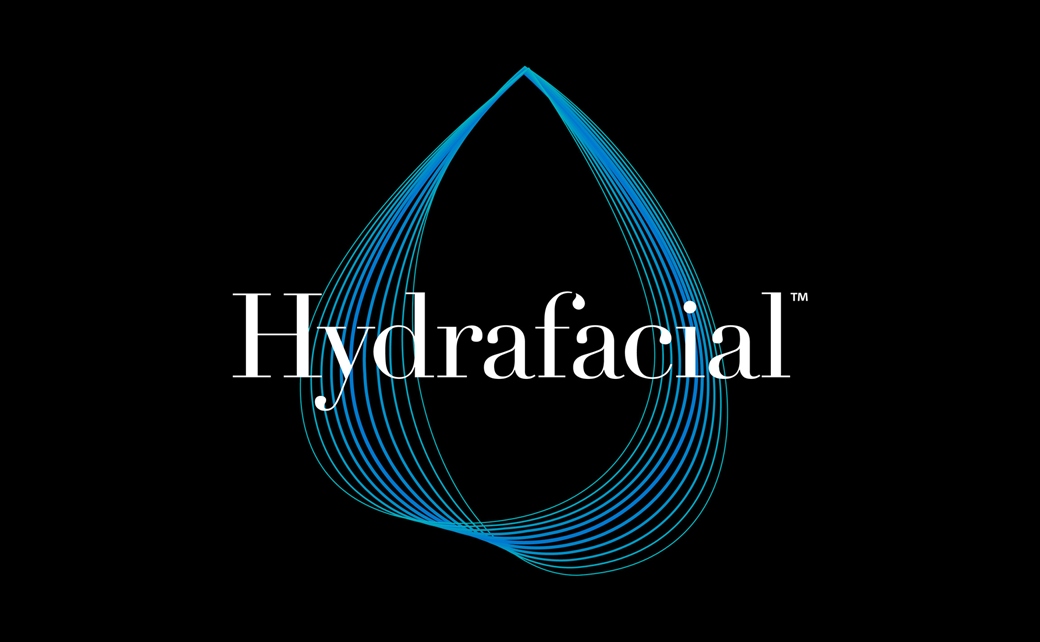 醫(yī)學(xué)美容品牌Hydrafacial品牌logo設(shè)計(jì)產(chǎn)品包裝設(shè)計(jì)，線條交互水滴圖案