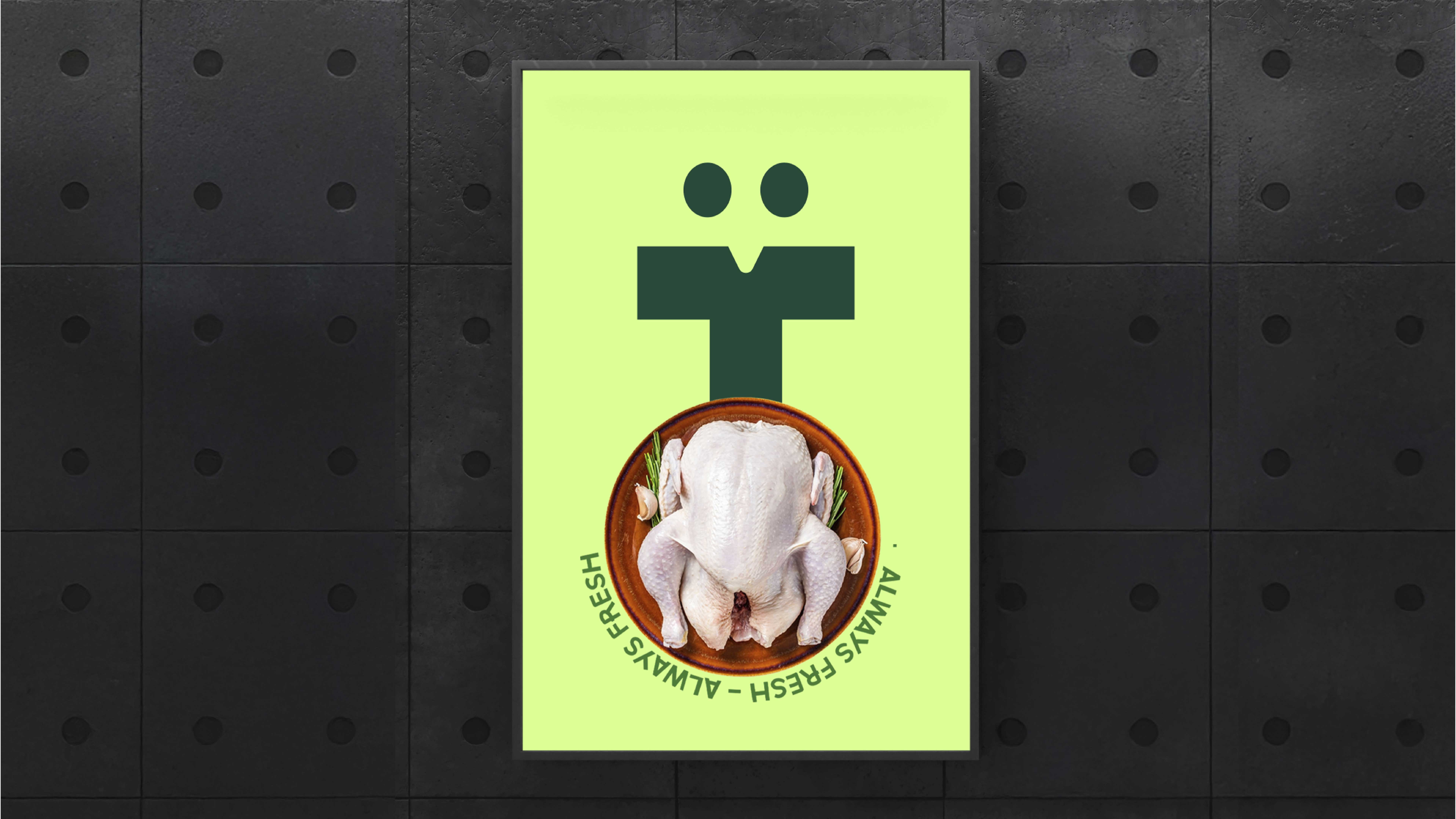 Thaza新鮮雞肉新品牌形象設計-logo包裝vi，雞的眼睛和喙融入字母T