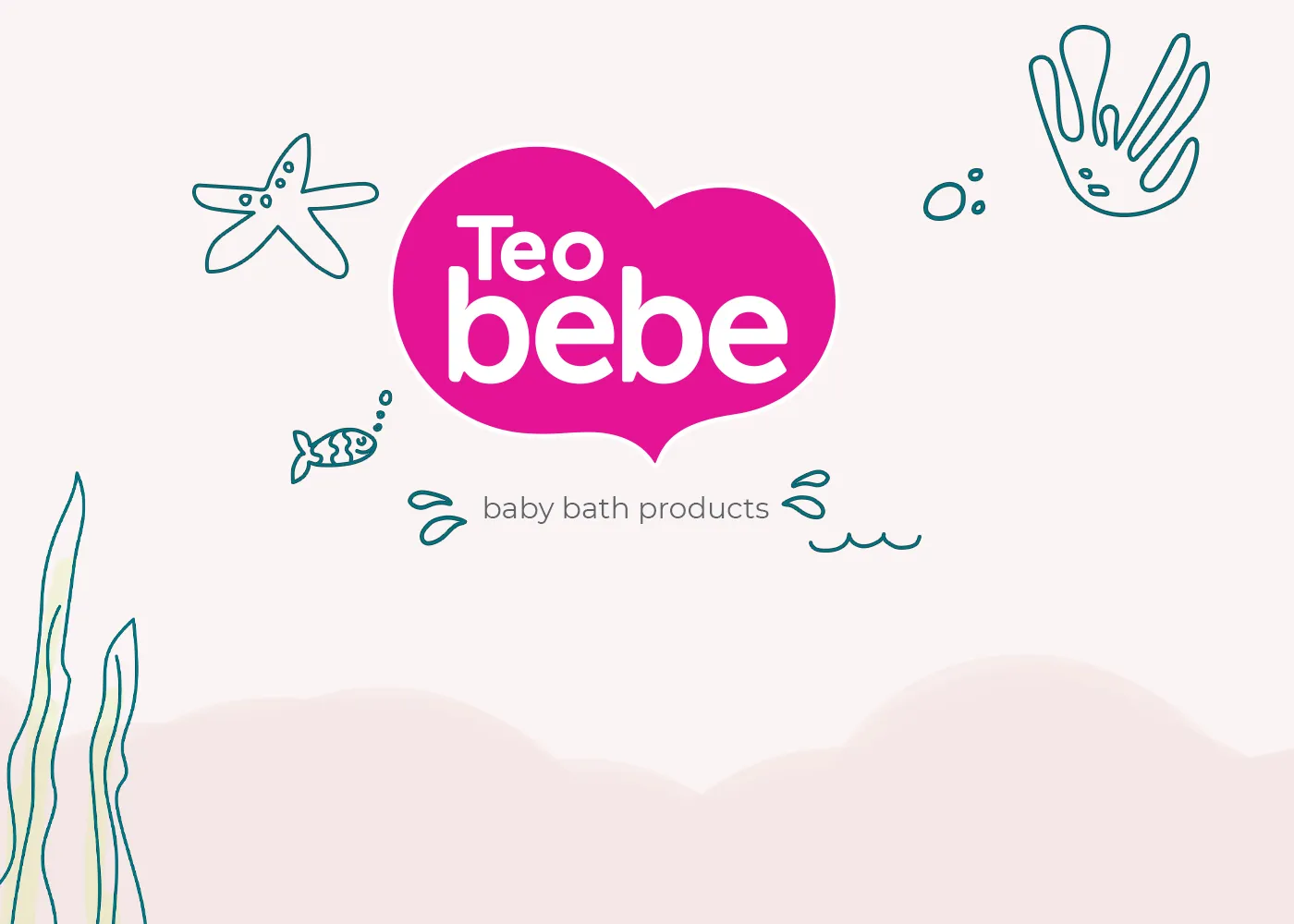 Teo Bebec嬰兒護膚品洗護沐浴產品logo設計包裝設計，可愛柔和卡通膚色嬰兒風