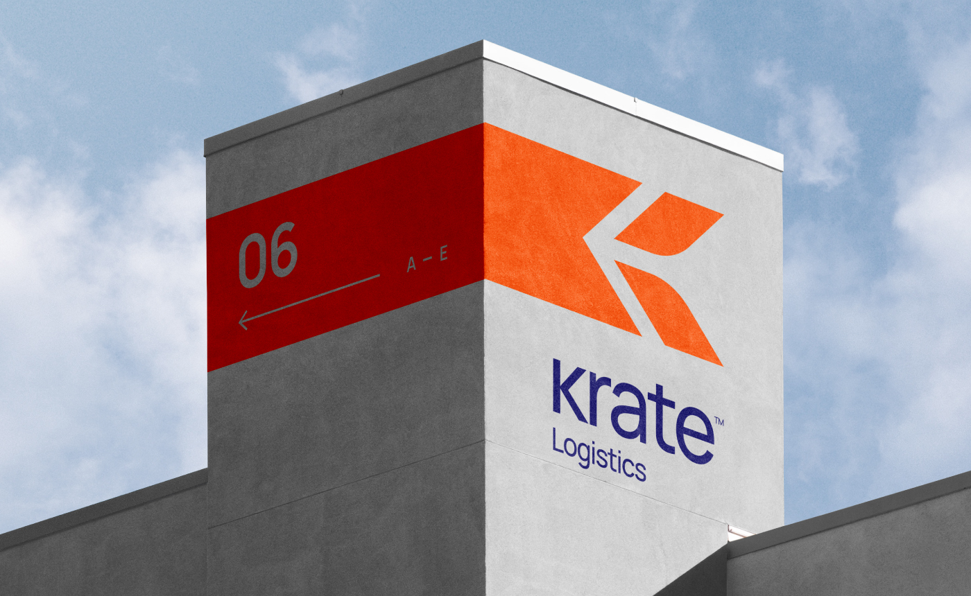 Krate國(guó)際物流公司logo設(shè)計(jì)vis設(shè)計(jì)，速度箭頭+字母K